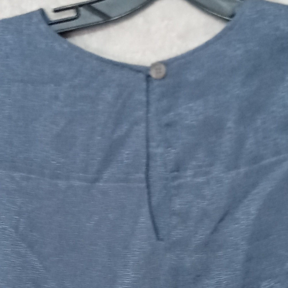 GEREN FORD Sz S Dress  Blue Sleeveless Textured 100% Silk Tunic slip  Tiered - Picture 4 of 8